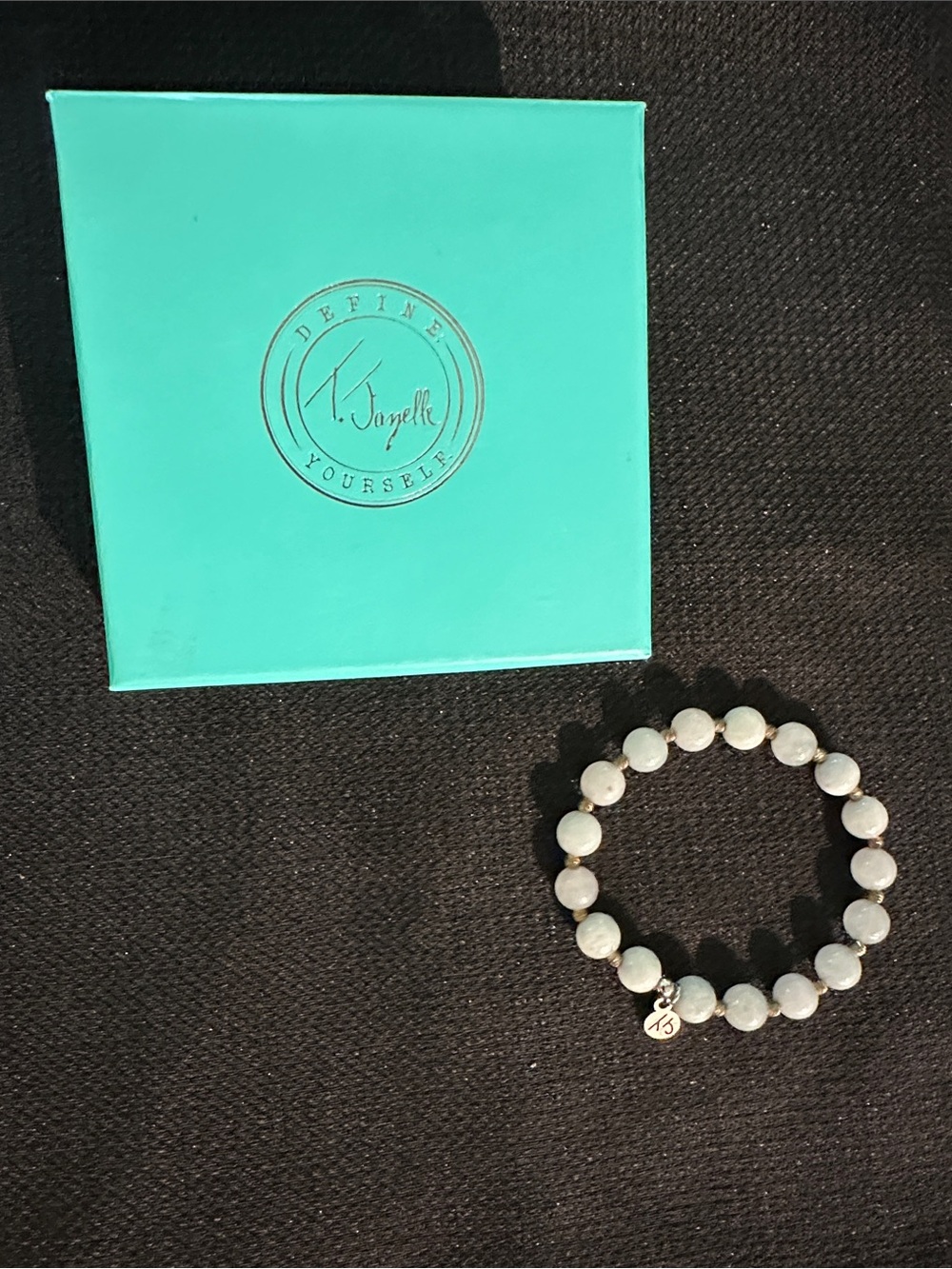 T. Jazelle White Beaded Stretch Bracelet